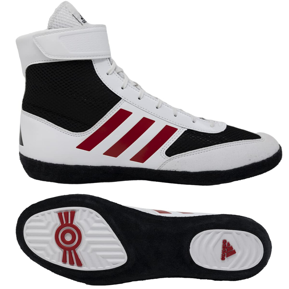 adidas Men's Combat Speed 5 Wrestling Shoe  Black/White/Red  7.5