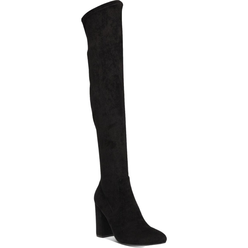 Wild Pair Womens Bravy Microsuede Over-The-Knee Boots Black 5 Medium (