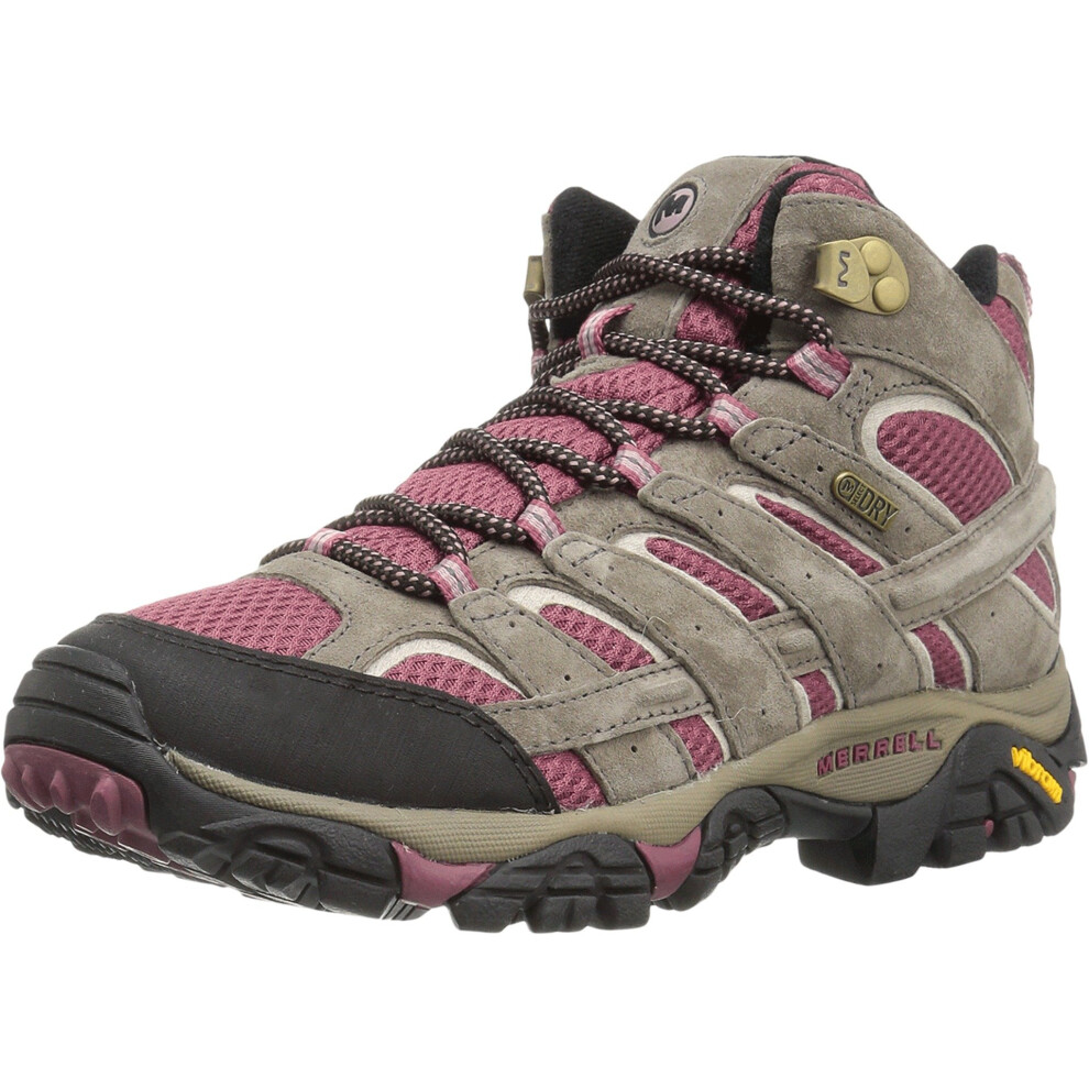 Merrell Women's Moab 2 Mid Waterproof Hiking Boot  Boulder/Blush  8 M