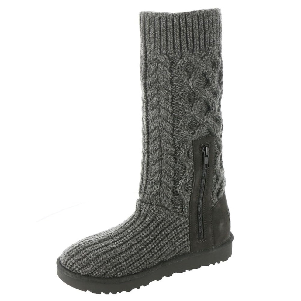 UGG Women's Classic Cardi Cabled Knit Boot  Grey  8