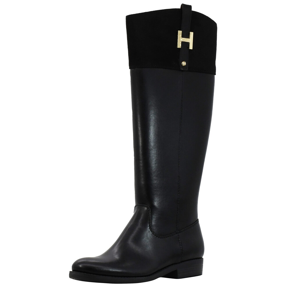 Tommy Hilfiger Women's SHYENNE Equestrian Boot  Black/Black  6.5 M US