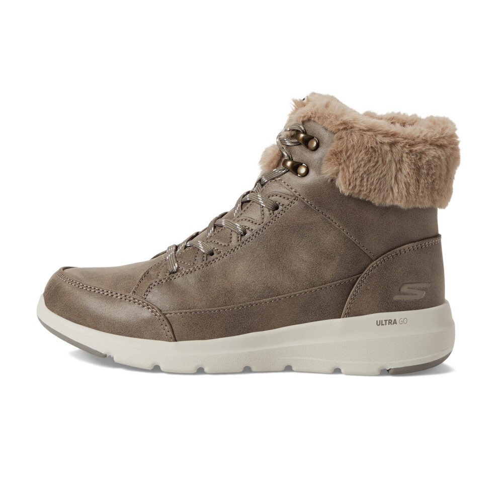 Skechers Women's Glacial Ultra-COZYLY Fashion Boot  Dark Taupe  6