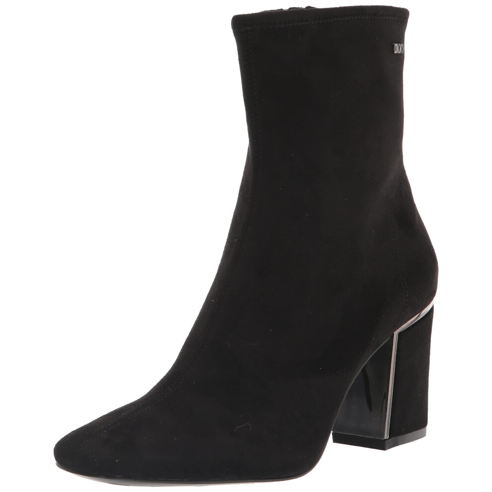 DKNY Women's Suede Classic Heeled Boot Fashion  BLACK  8