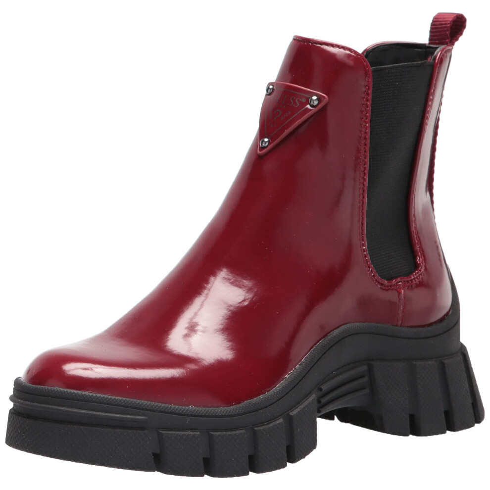 GUESS Women's HESTIA Combat Boot  Red  5