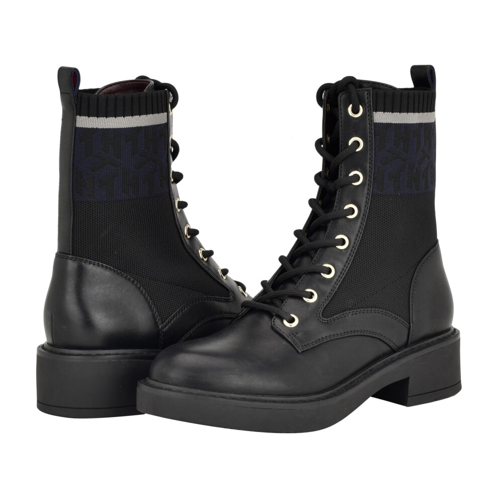 Tommy Hilfiger Women's TESSE Combat Boot  Black 001  7