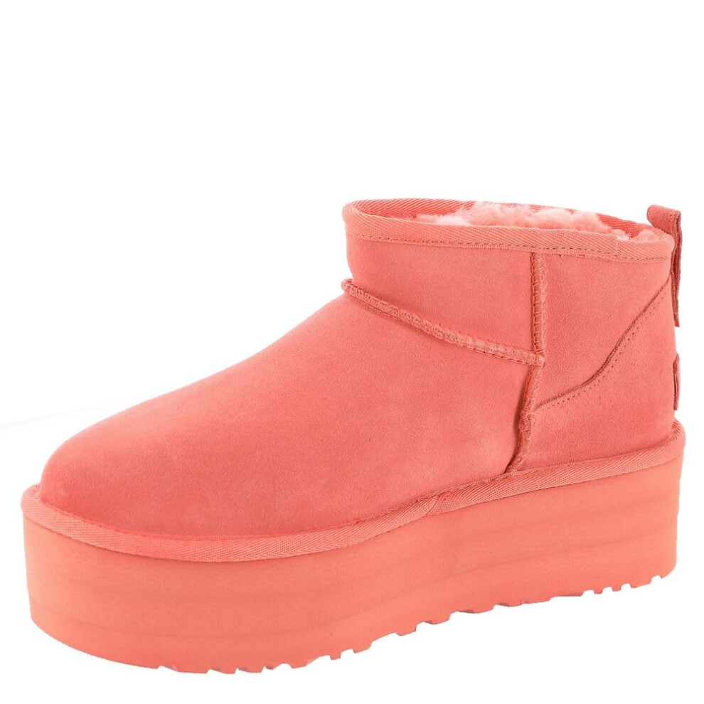 UGG Women's Classic Ultra Mini Platform Fashion Boot  Vibrant Coral  7