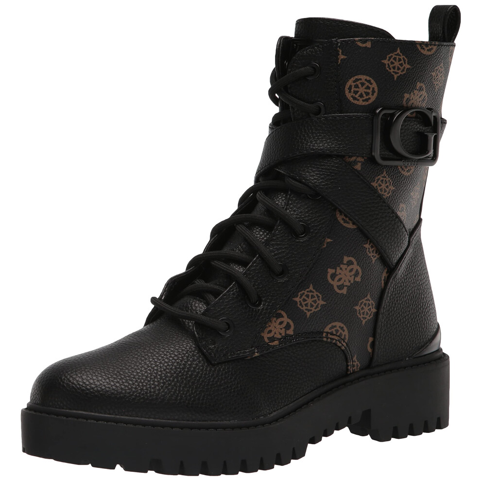 Guess Women's ORANA Combat Boot  Black/Brown  6