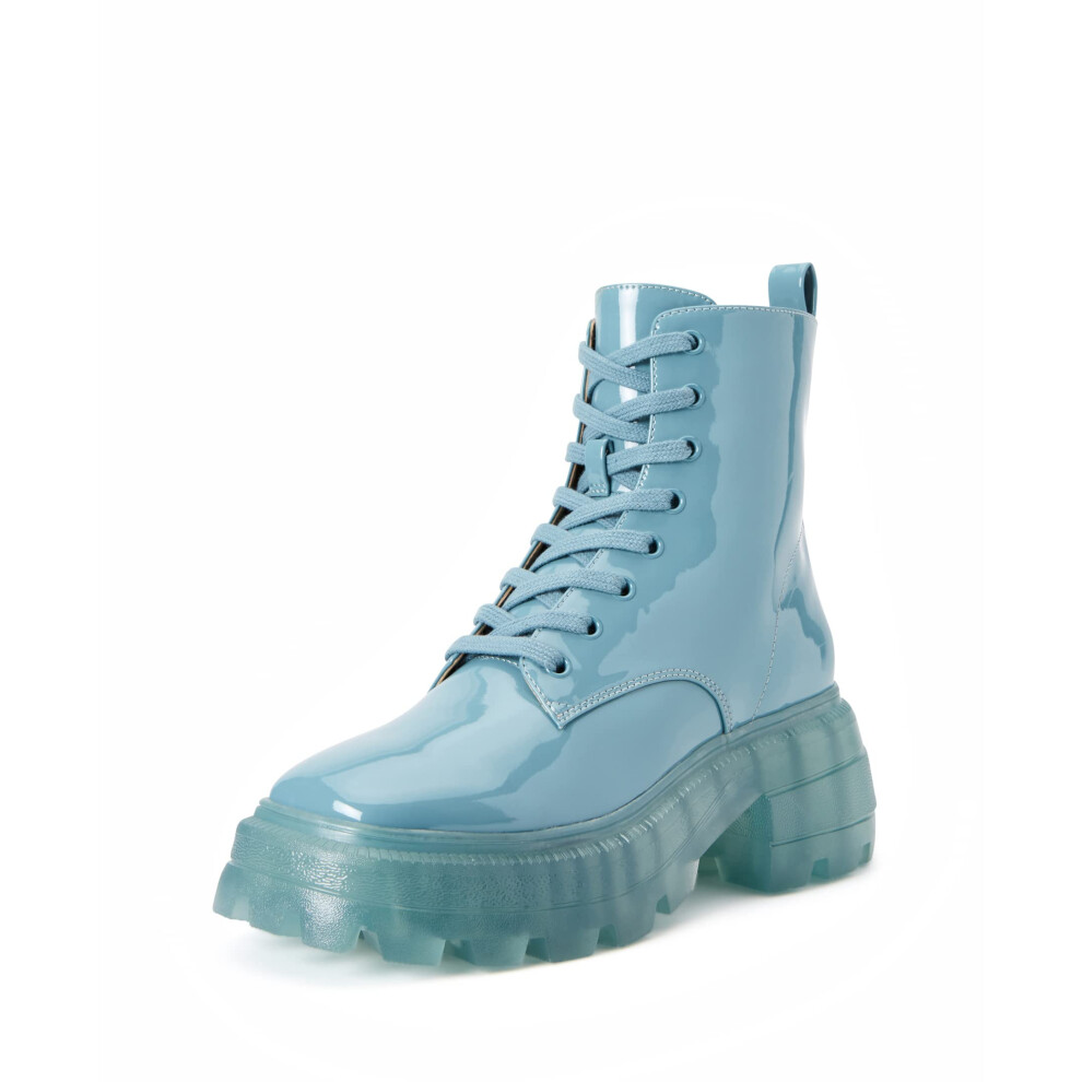 Katy Perry Women's The Geli Combat Boot  Arctic Blue  5