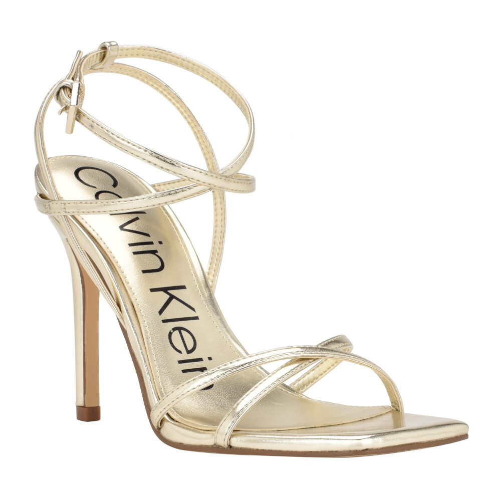 Calvin Klein Women's TEGIN Heeled Sandal  Gold  9.5