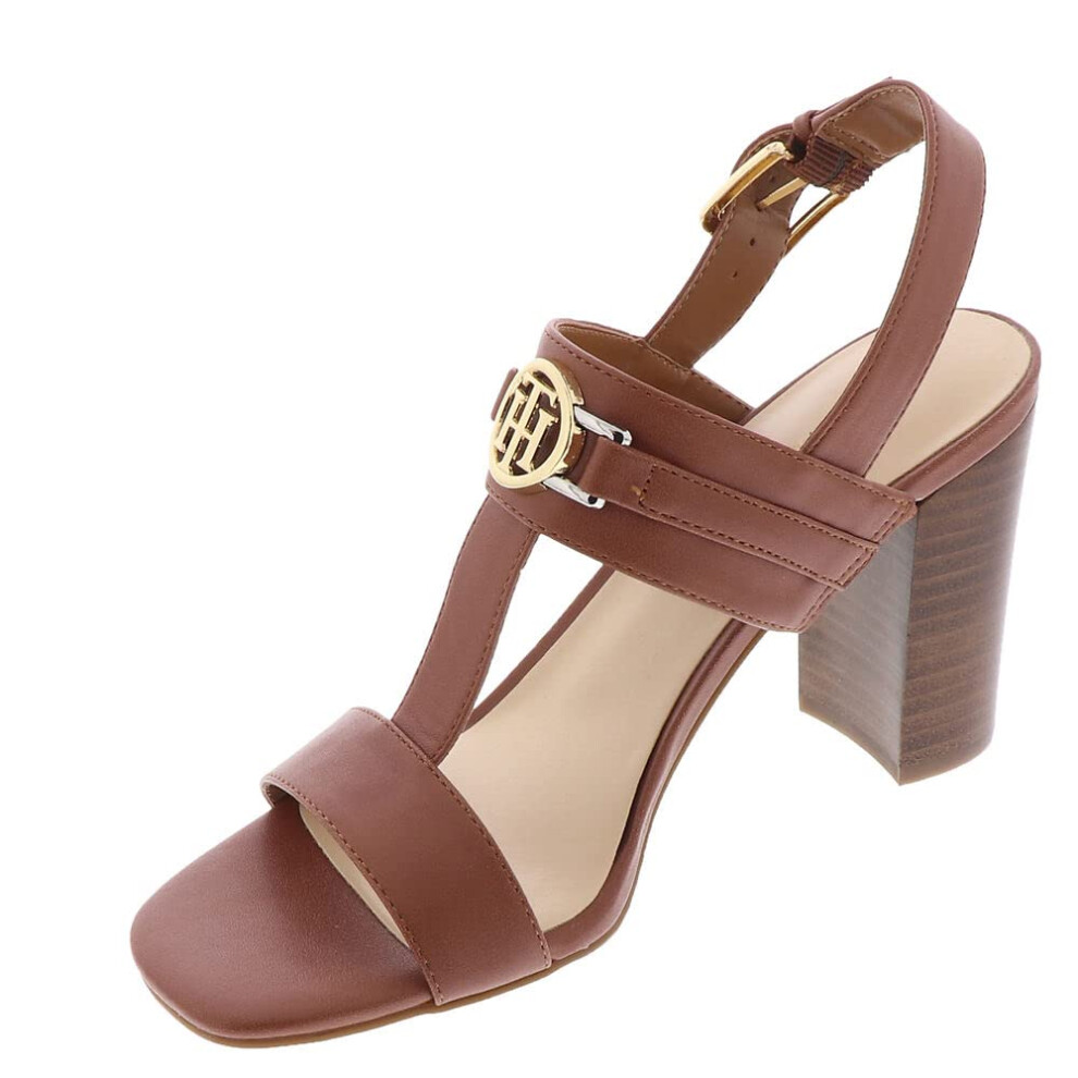 Tommy Hilfiger Women's Garza Heeled Sandal  Medium Brown 210  9.5