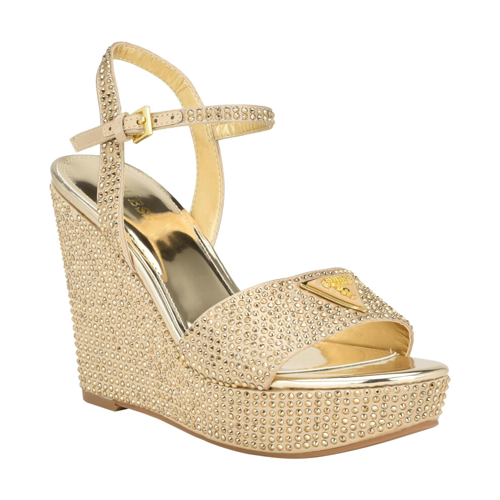 Guess Women's HIPPA Heeled Sandal  Gold 710  6.5