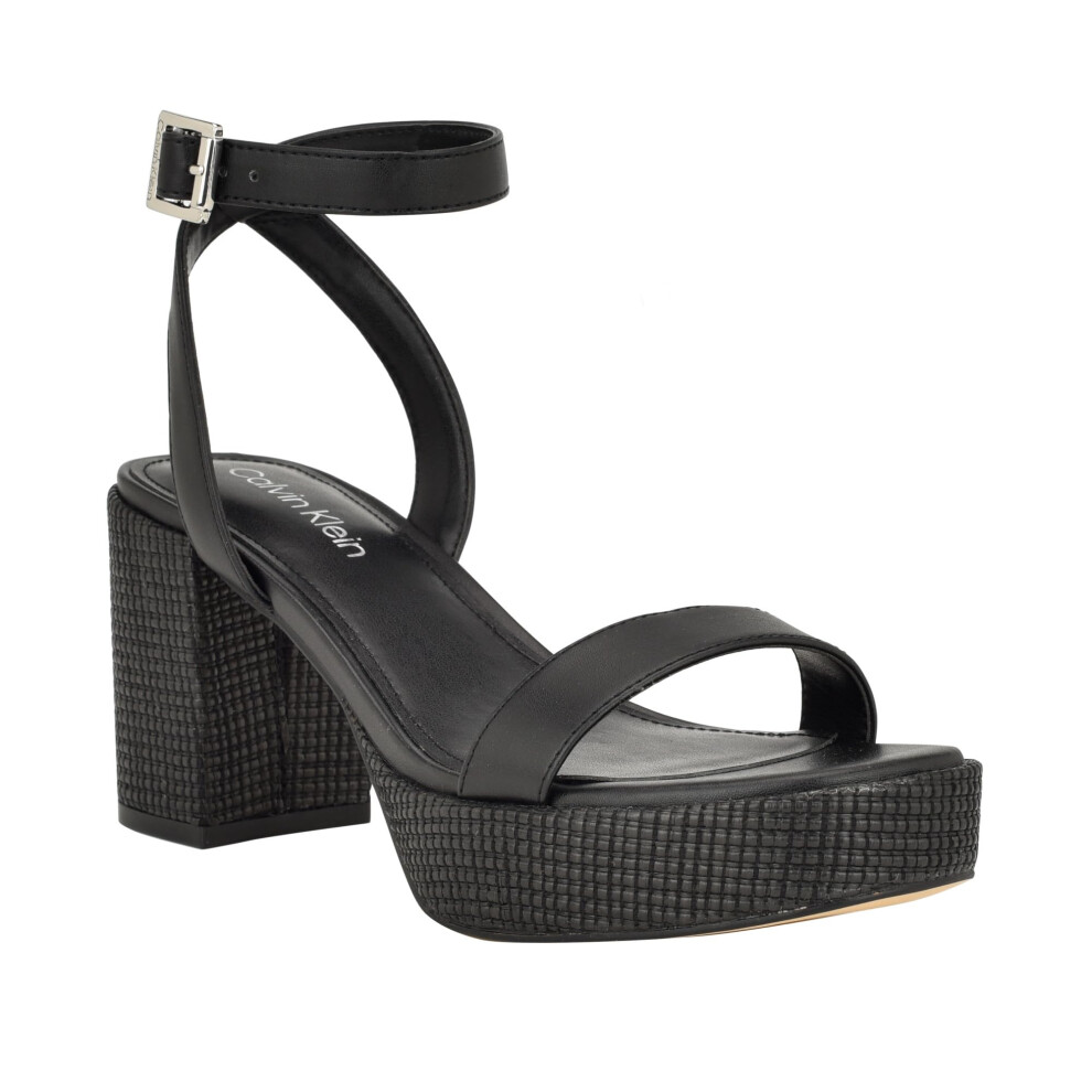 Calvin Klein Women's LALAH Heeled Sandal  Black 001  9