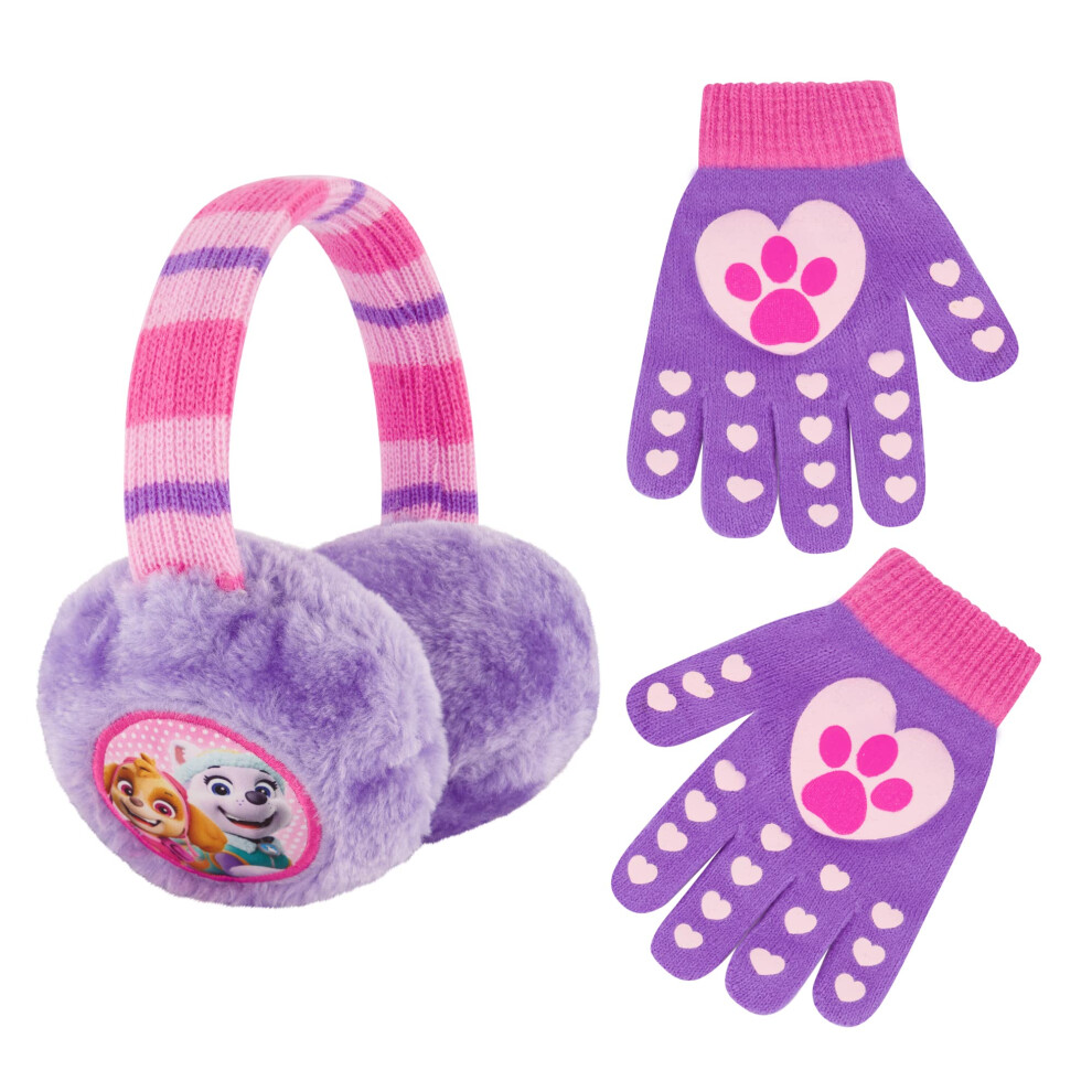 Nickelodeon Winter Earmuffs and Kids Gloves Set  Paw Patrol Skye and E