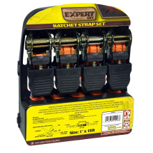 Kingfisher DIYRS4 1-Inch x 15 ft Ratchet Straps - Orange (Pack of 4)