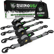 Cinghie a cricchetto retrattili Rhino USA (2 pezzi) - 1 pollice x 10 piedi (forza di rottura 1.209 lb)