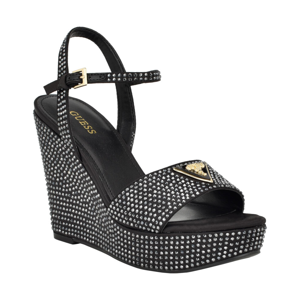 Guess Women's HIPPA Heeled Sandal  Black 001  6.5