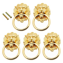 Mgoodoo 5pcs Drawer Lion Head Pull Handle Knob Dresser Cabinet Pull Ri