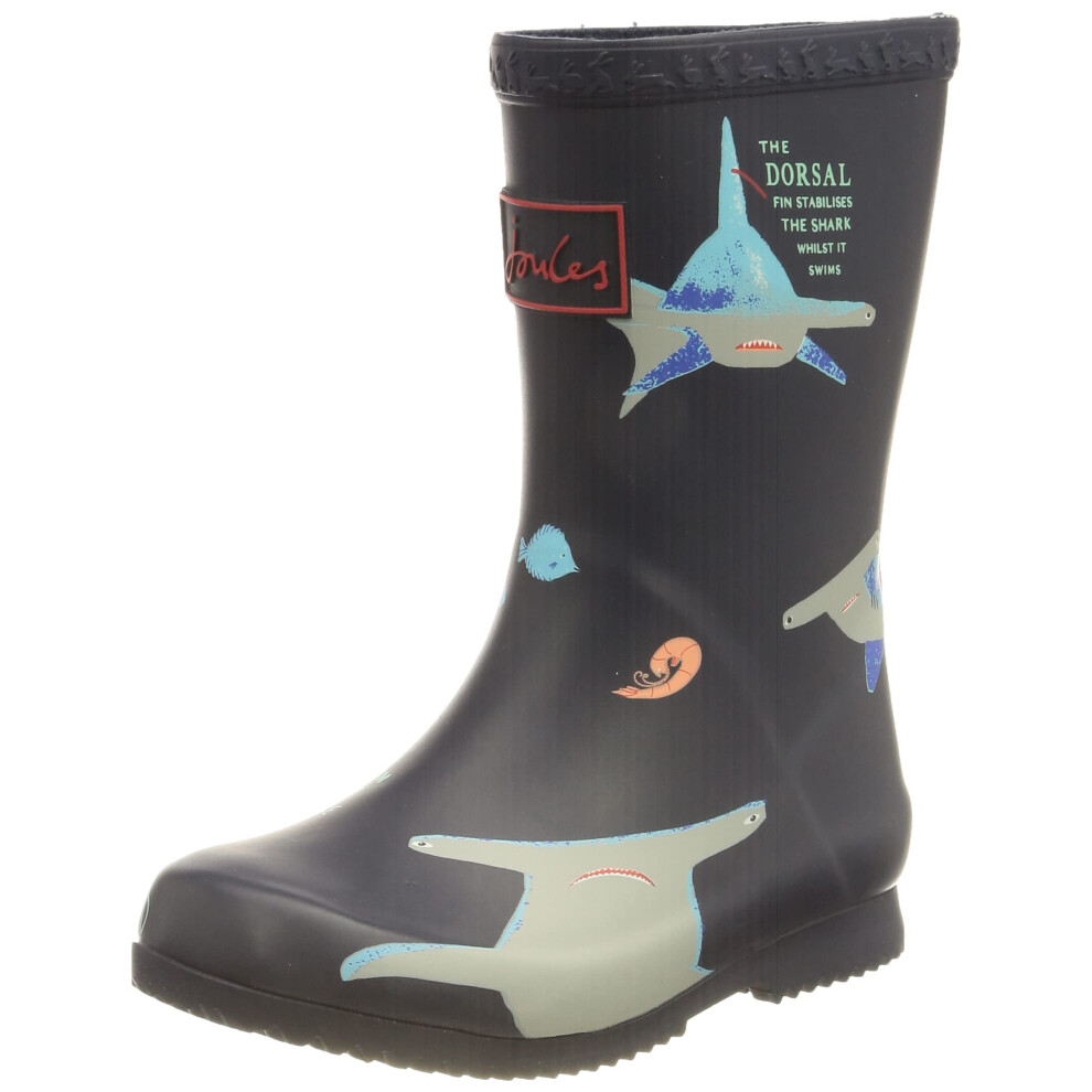 Joules Boy's Rain Boot  Sharks  9 Little Kid