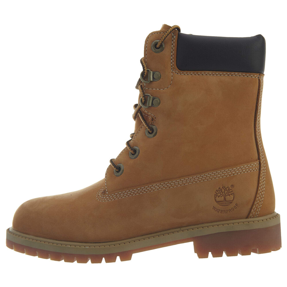 Timberland Boy's 8"" Waterproof Premium Boot Fashion  Wheat Full Grain