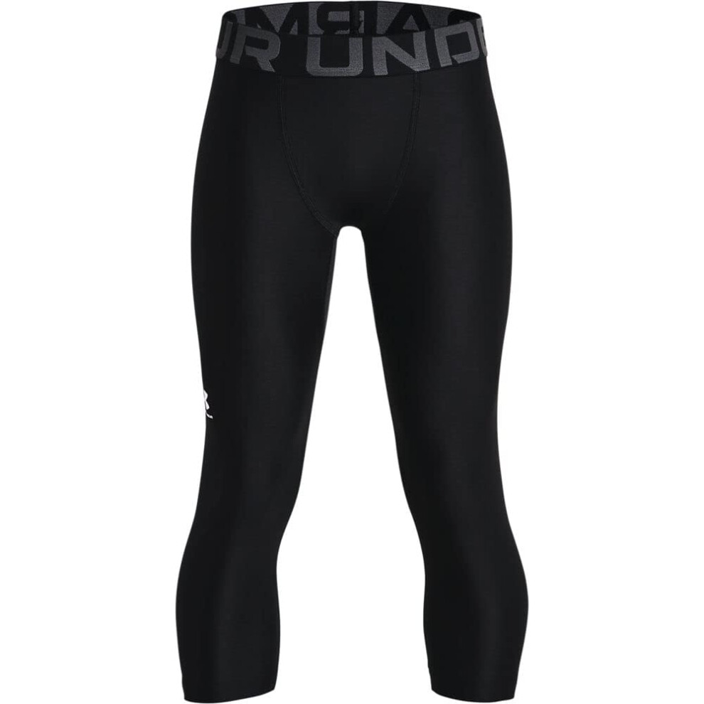 Under Armour Boys HeatGear Armour 3/4 Leggings   Black (001)/Pitch Gra