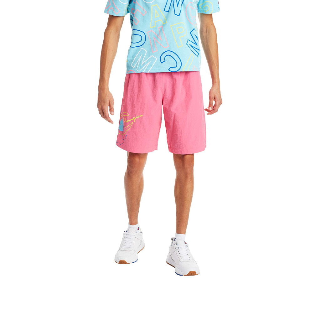 Champion Men's Crinkle Nylon Shorts  Reef Pink  Small