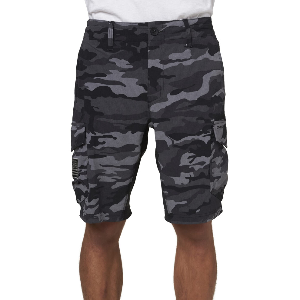 Mens Gi Jack Traveler 5 Hybrid Shorts  Black Camo  30