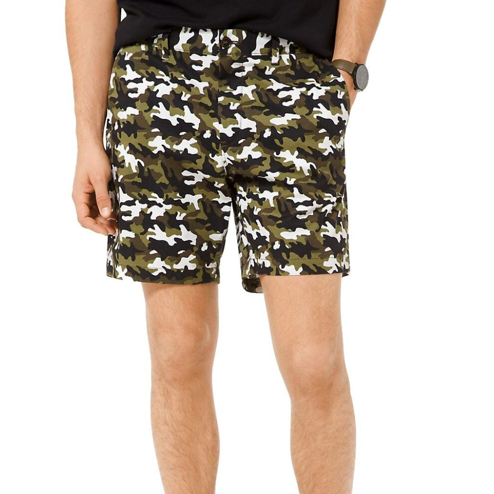 Michael Kors Mens Summer Camo Casual Chino Shorts  Green  33