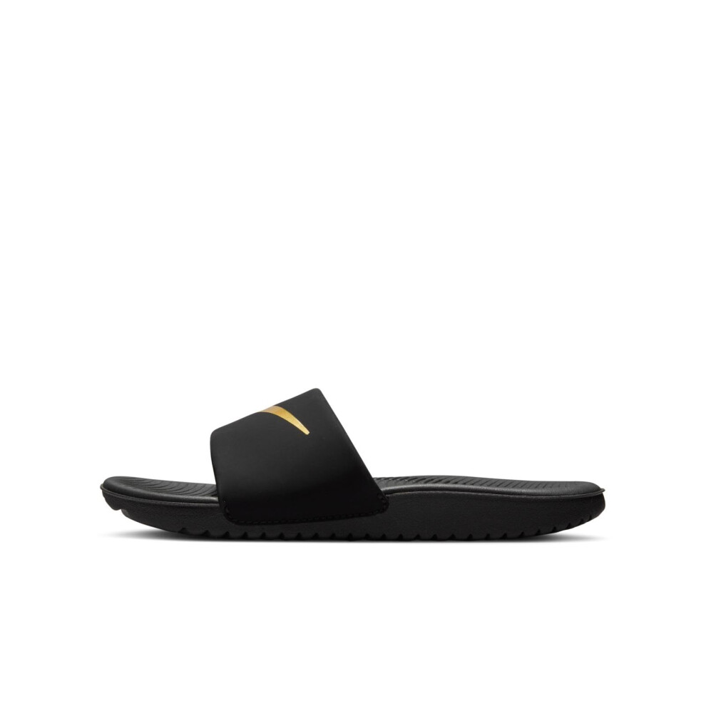 Nike Unisex-Child Kawa Slide (GS/PS) Sandal  Black/Metallic Gold  4Y R