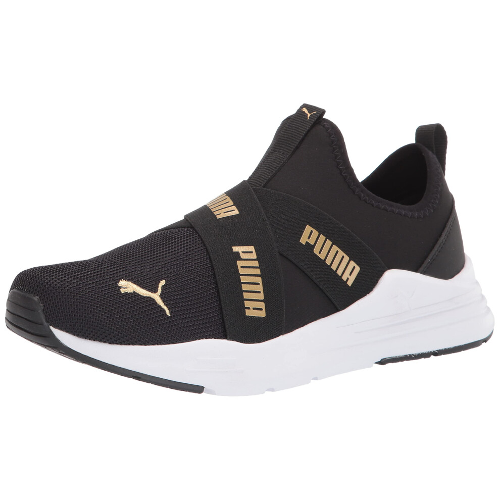 PUMA Kids Wired Run Slip On Sneaker  Black Team Gold  4 US Unisex Todd