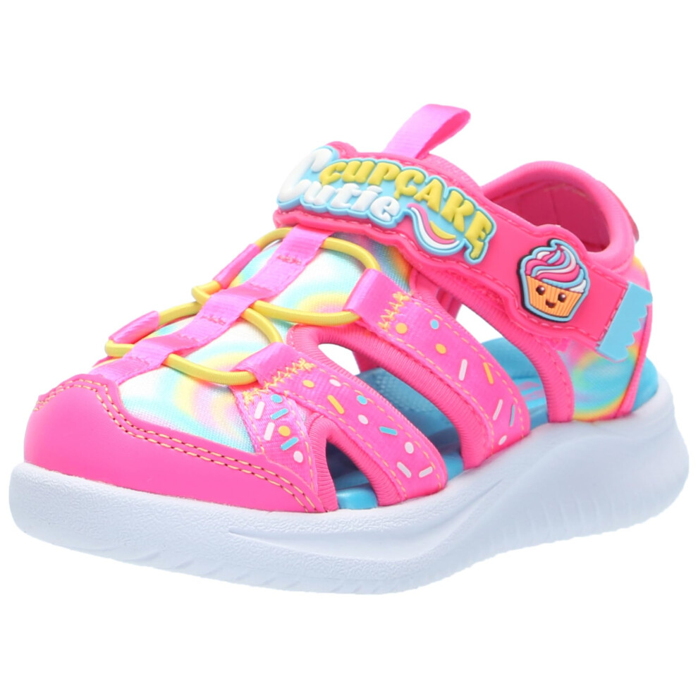 Skechers Girls Jumpsters Sandal Sneaker  Hot Pink/Multi  7 Toddler