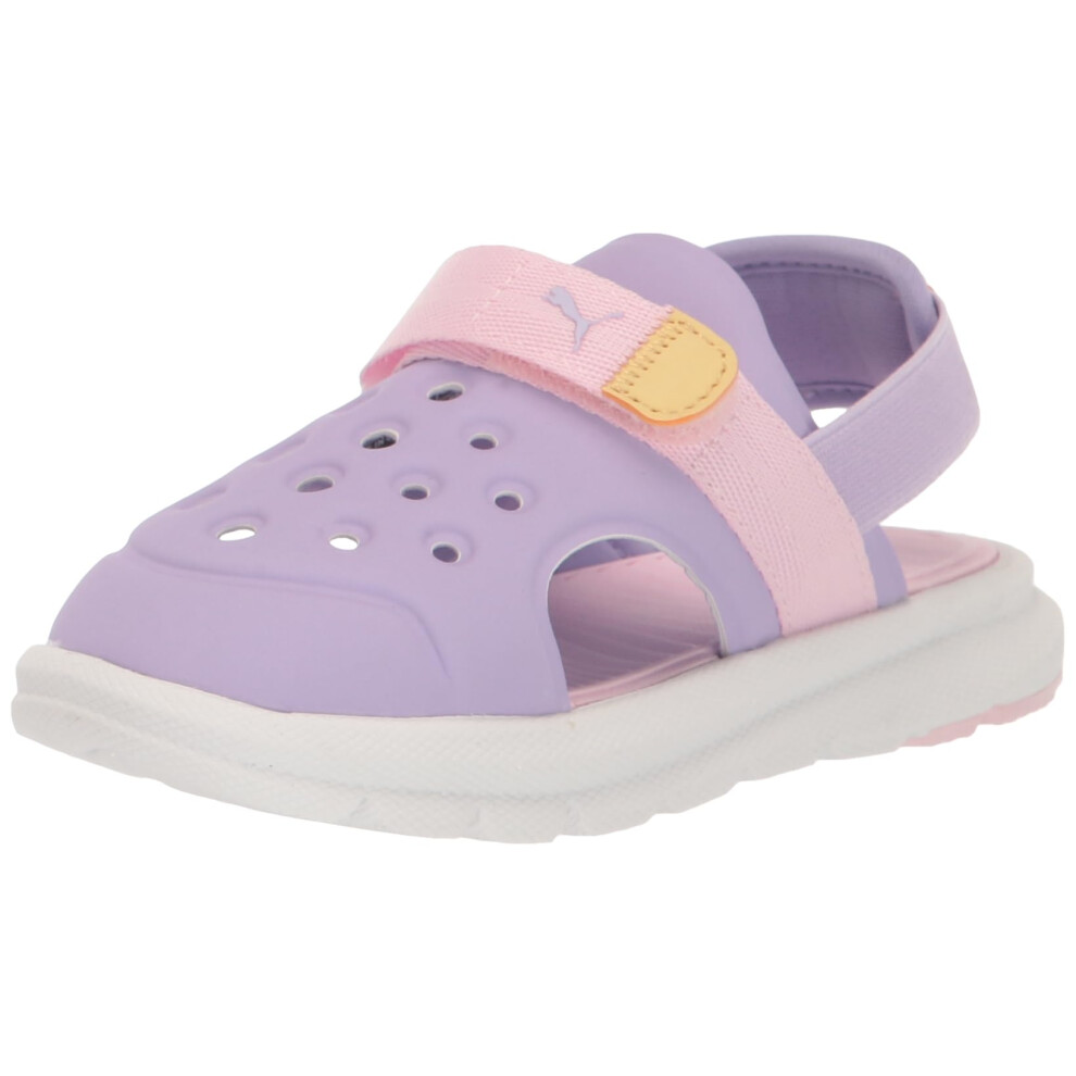 PUMA Kids Evolve Sandal Alternate Closure Sneaker  Vivid Violet-Pearl