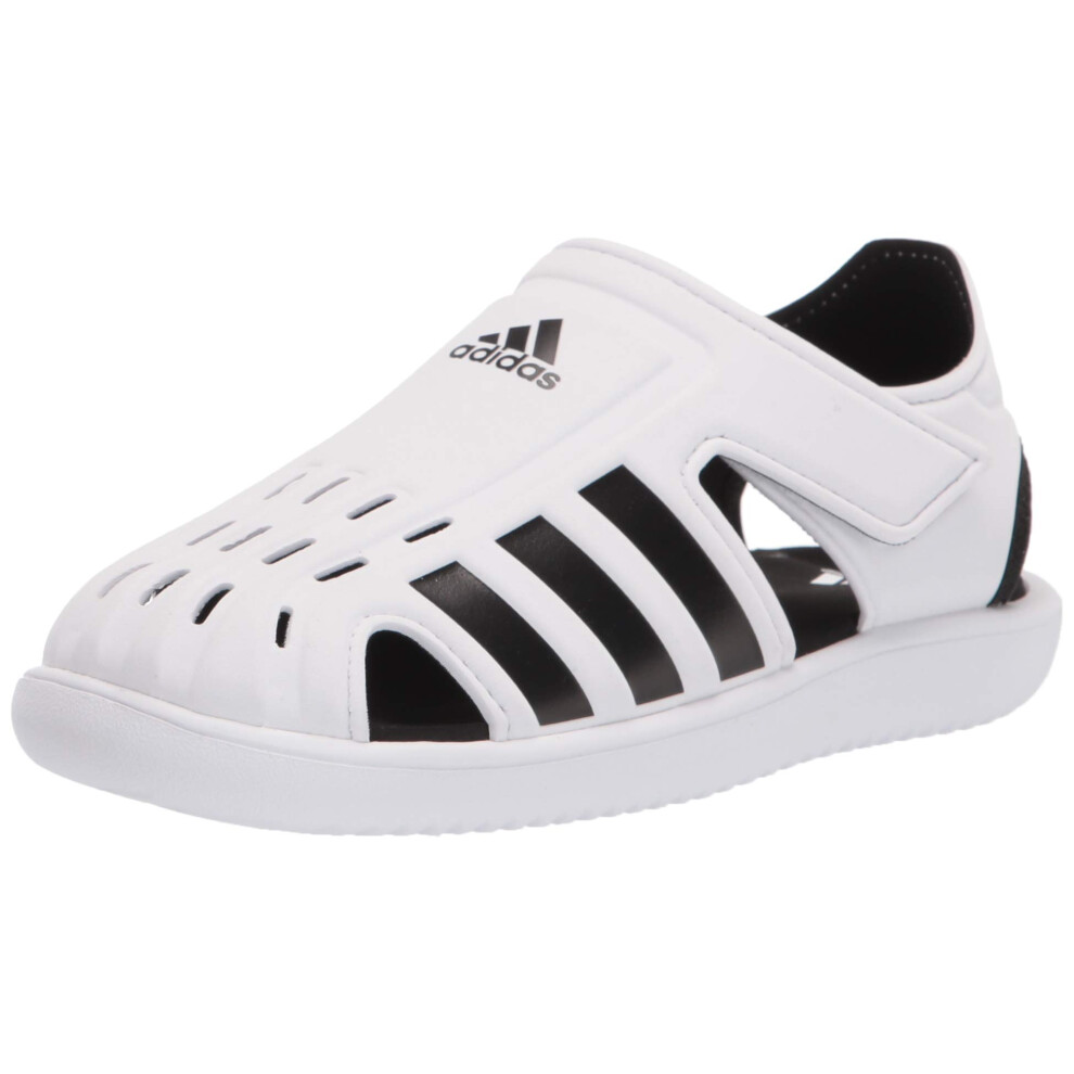 adidas Water Slide Sandal  White/Black/Black  11 US Unisex Little Kid