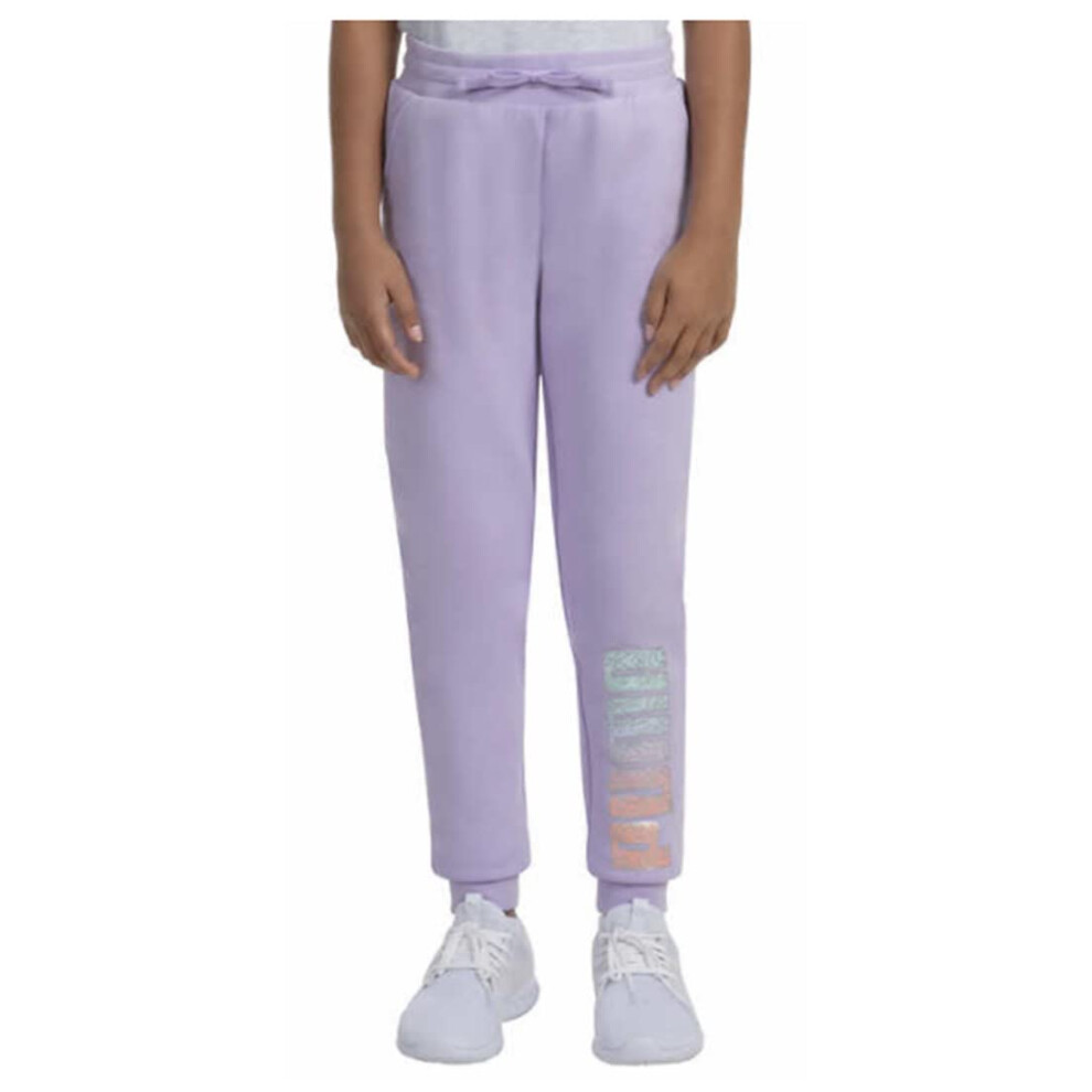 PUMA Youth Girl's Jogger Pant (Large(14/16)  Purple)