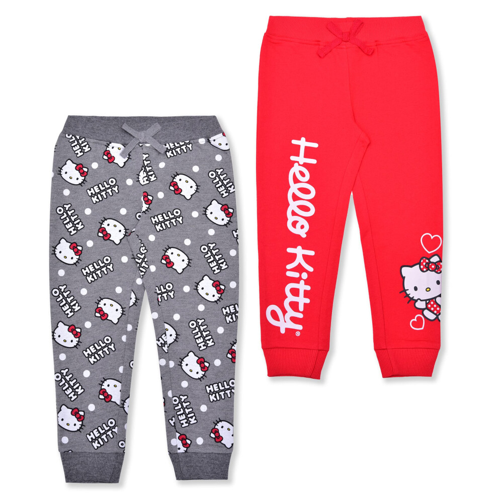 Hello Kitty Sanrio Girls 2 Pack Joggers for Big Kids - Pink/Blue/Red/G