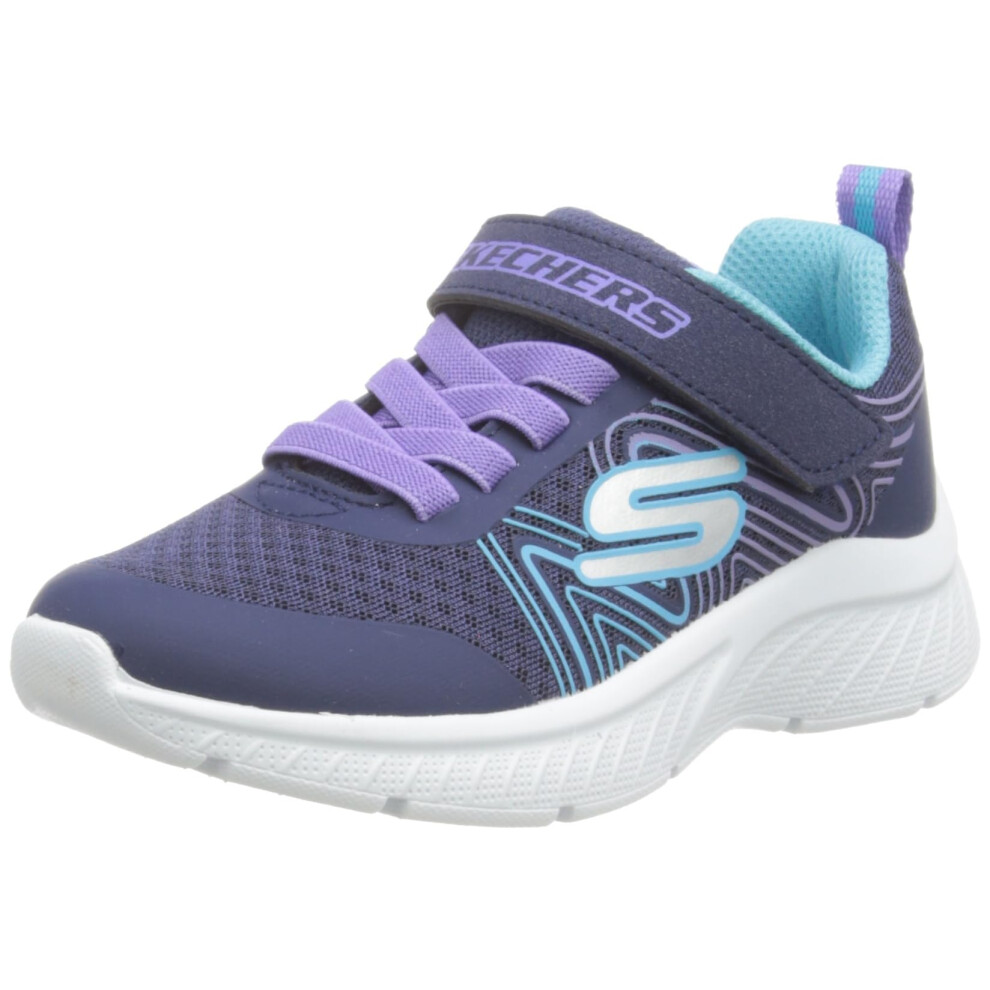 Skechers Kids Girls Microspec Plus-Swirl Sweet Sneaker  Perwinkle/Mult