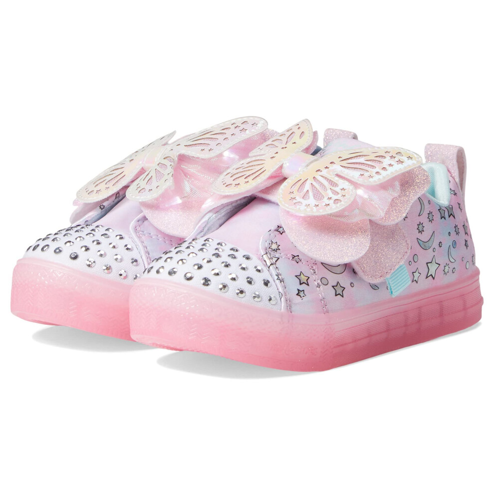 Skechers Kids Girls Shuffle Brights Sneaker  Link Pink/Multi  9 Toddle