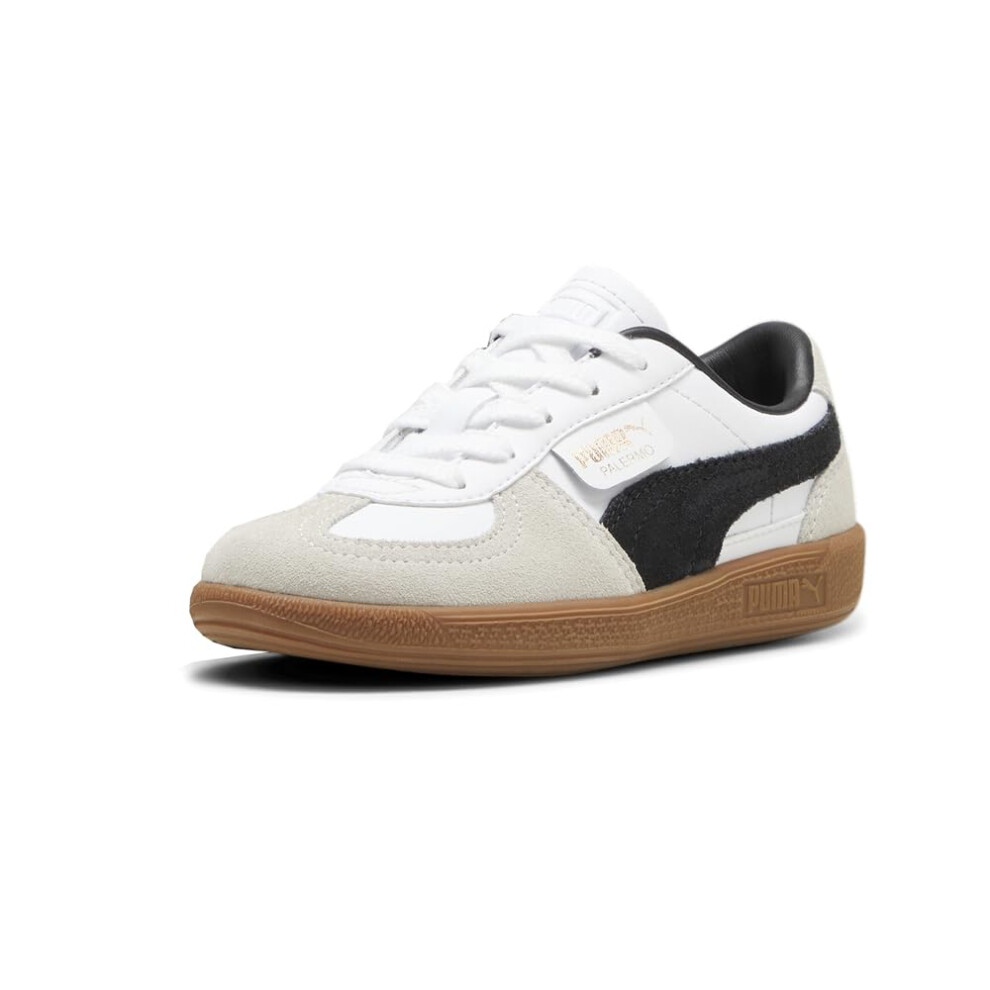 Puma Palermo (Little Kid) Sneaker  White/Vapor Gray/Gum  13 US Unisex