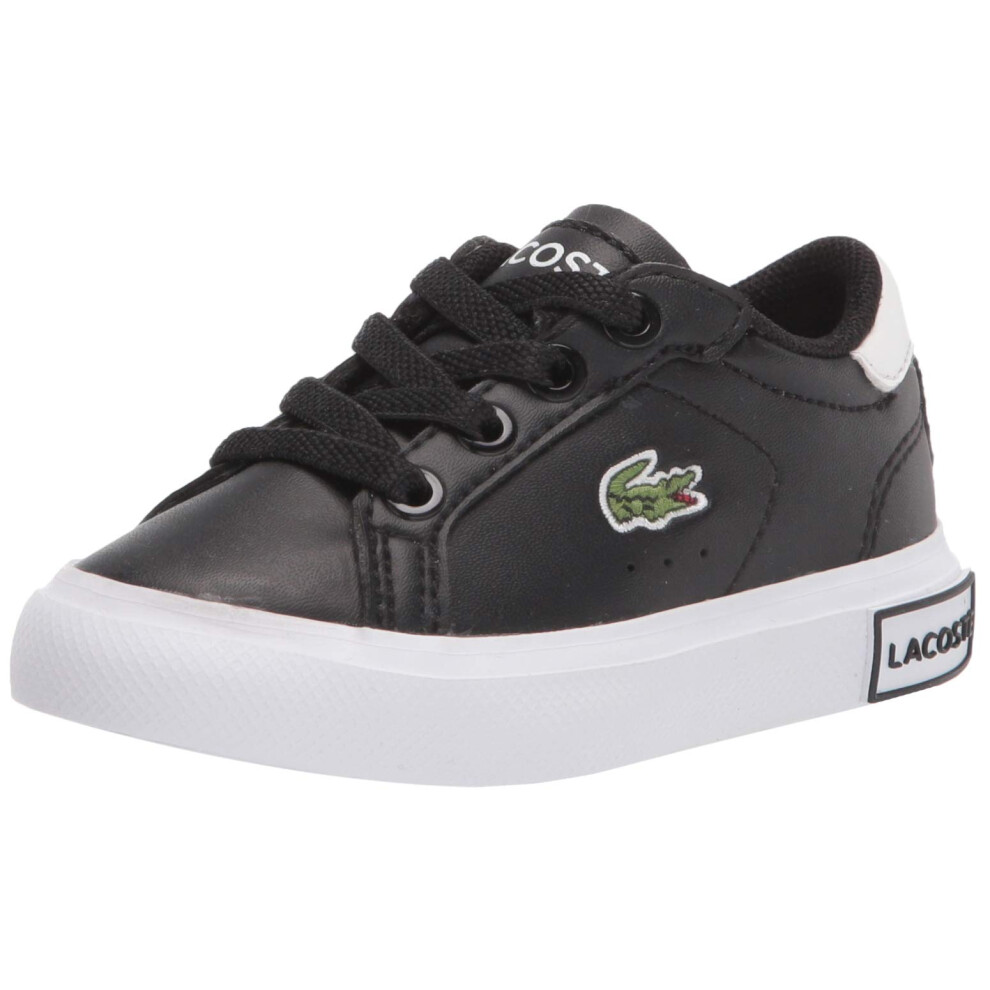 Lacoste Kids Powercourt Sneaker  BLK/WHT  4.5 US Unisex Toddler