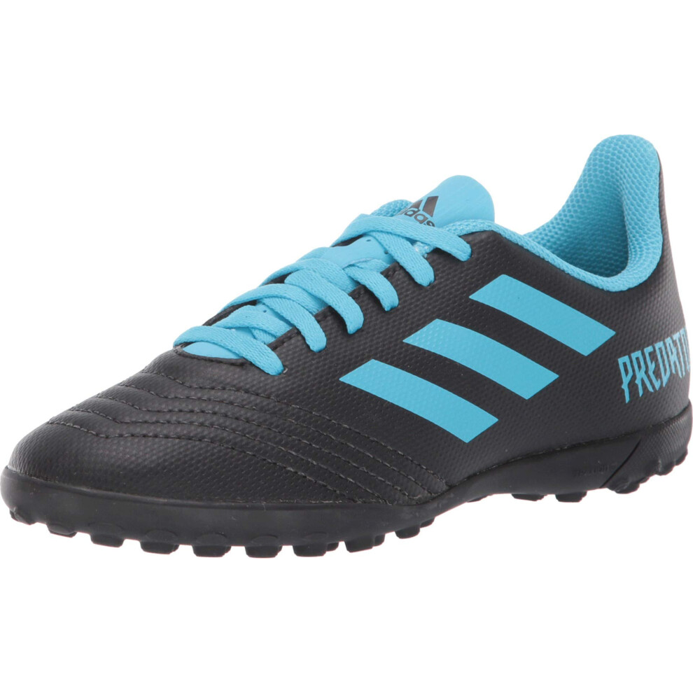 adidas Turf Predator 19.4 Soccer Shoe (unisex-child) Black/Bright Cyan