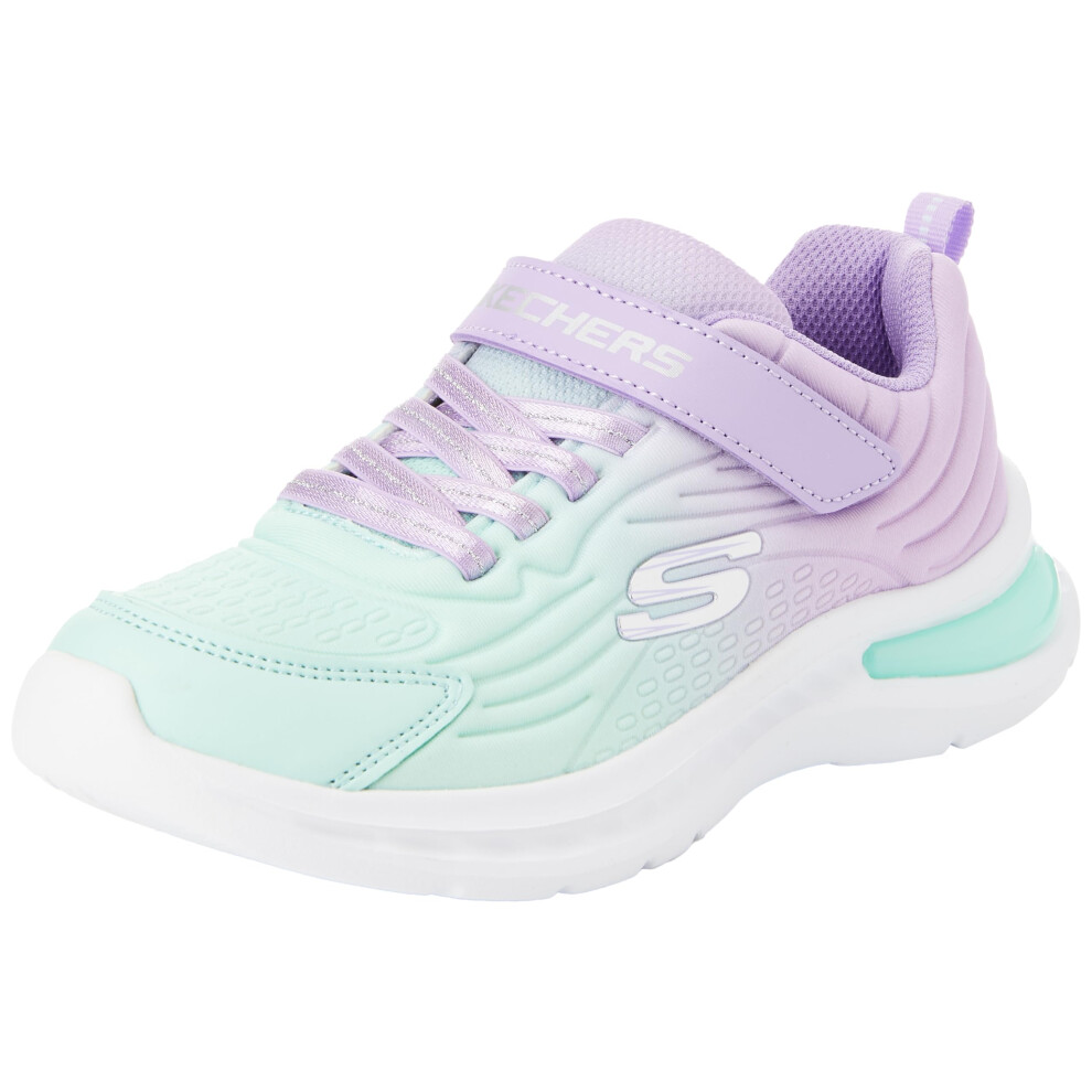 Skechers Kids Girls Jumpsters-Tech Sneaker  Lavender/Turquoise  4 Big