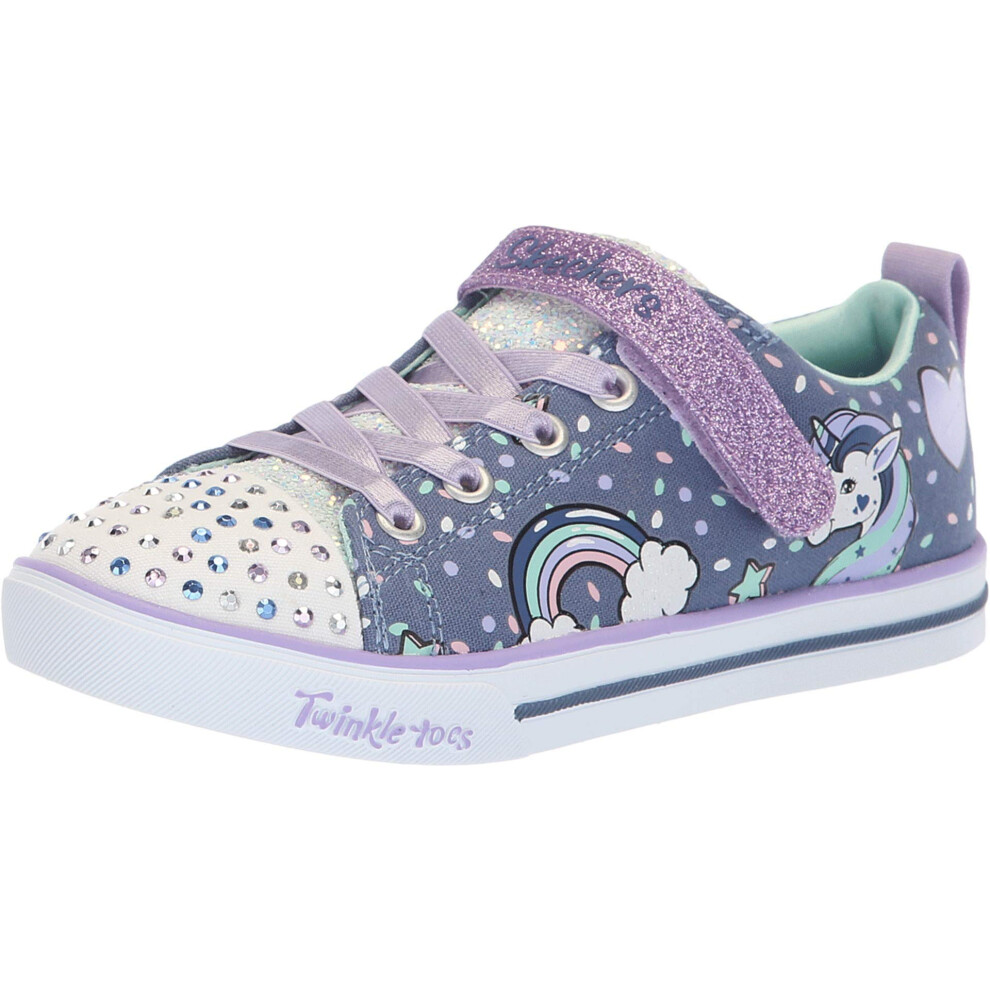 Skechers Kids Girls Sparkle LITE-Unicorn Craze Sneaker  Denim/Lavender