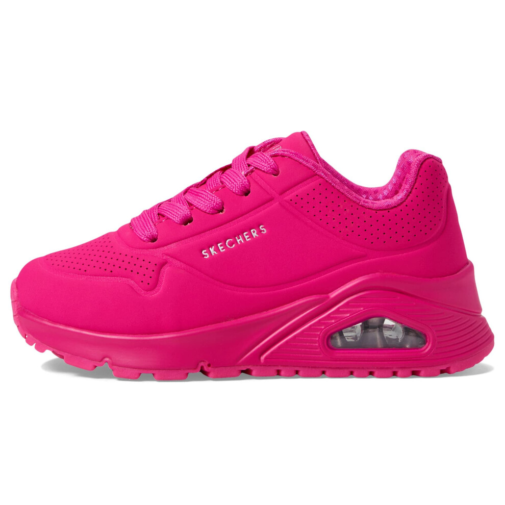 Skechers Kids Girls Street Uno Gen1-Neon Glow Sneaker  Hot Pink  11 Li