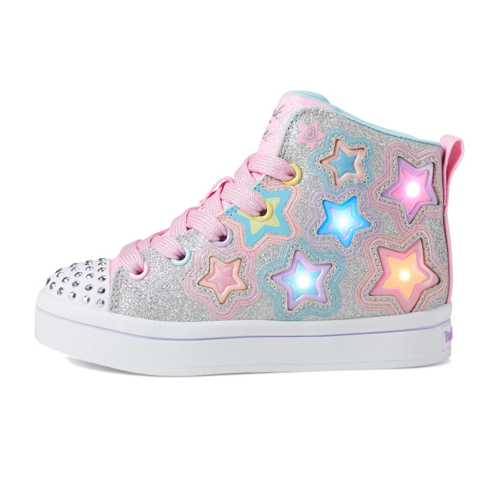 Skechers Kids Girls Twinkle Toes TWI-Lites 2.0-Star Gloss Sneaker  Sil