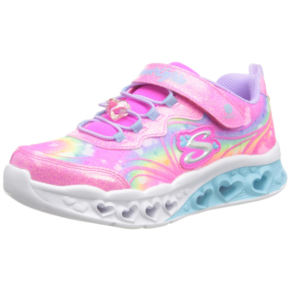 Skechers Kids Girls Flutter Heart Lights-Groovy Sneaker  Hot Pink/Lave