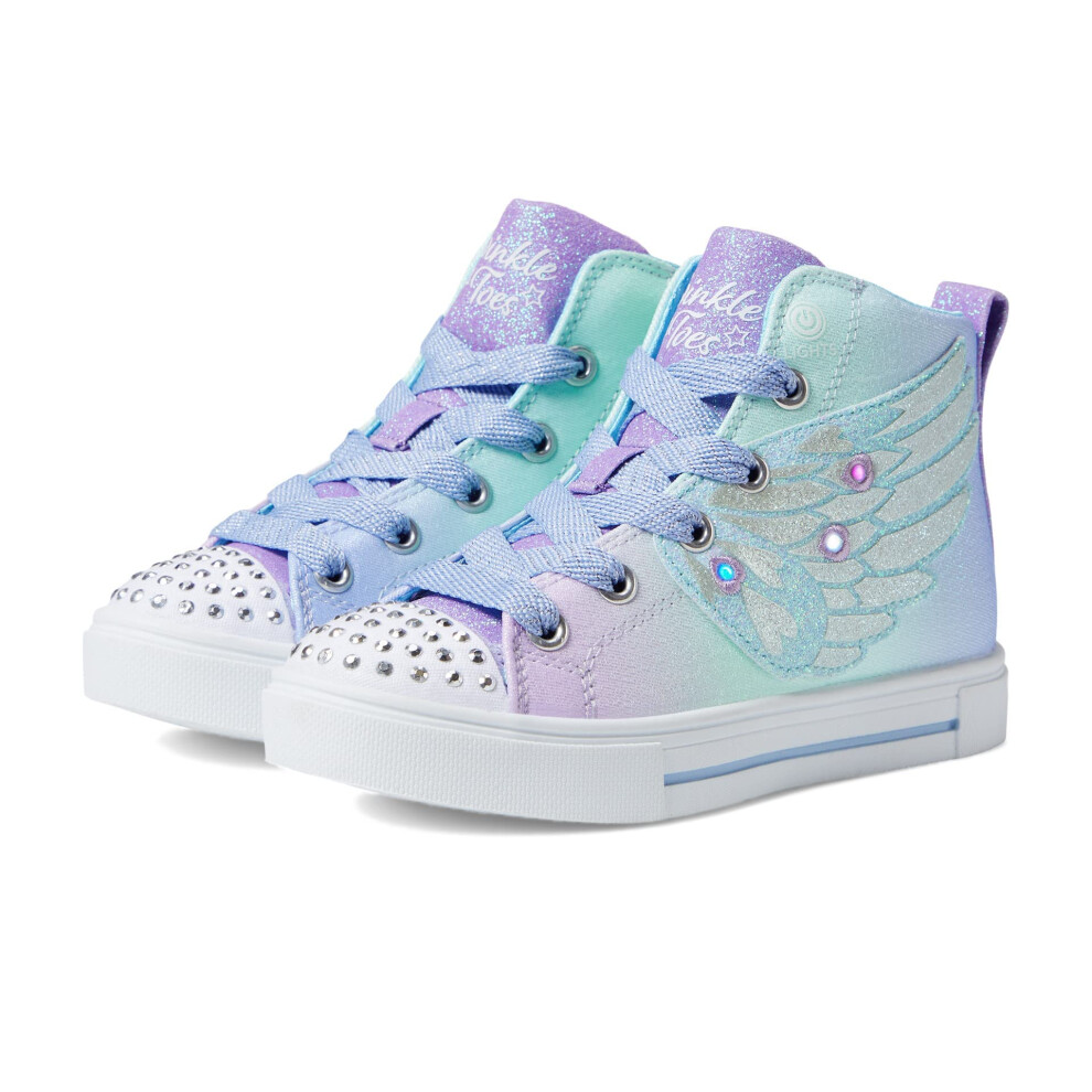 Skechers Kids Girls Twinkle Sparks-Wing Charm Sneaker  Light Blue/Mult