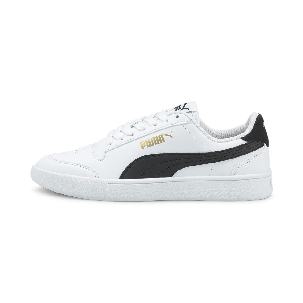 Puma Shuffle Sneaker  White Black Team Gold  6.5 US Unisex Big Kid