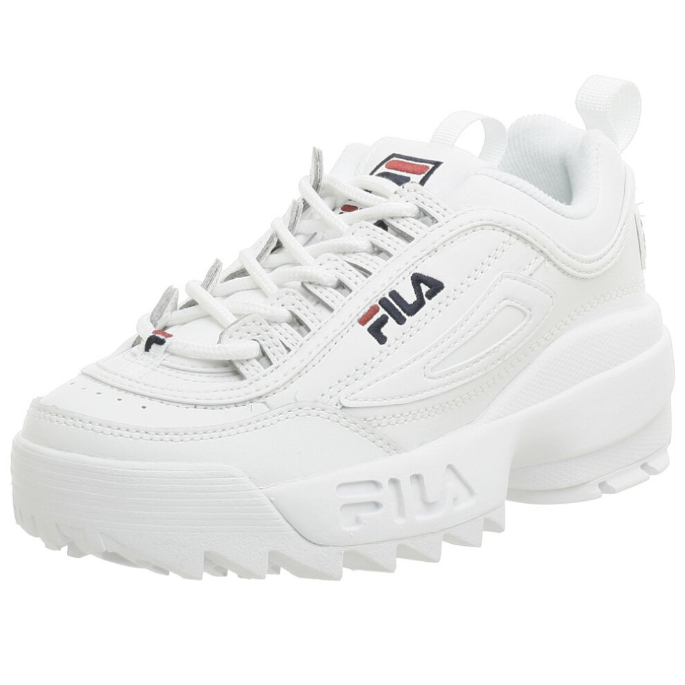 Fila Youth Disruptor II Sneaker White/Navy/Red 4.5 M US Big Kid