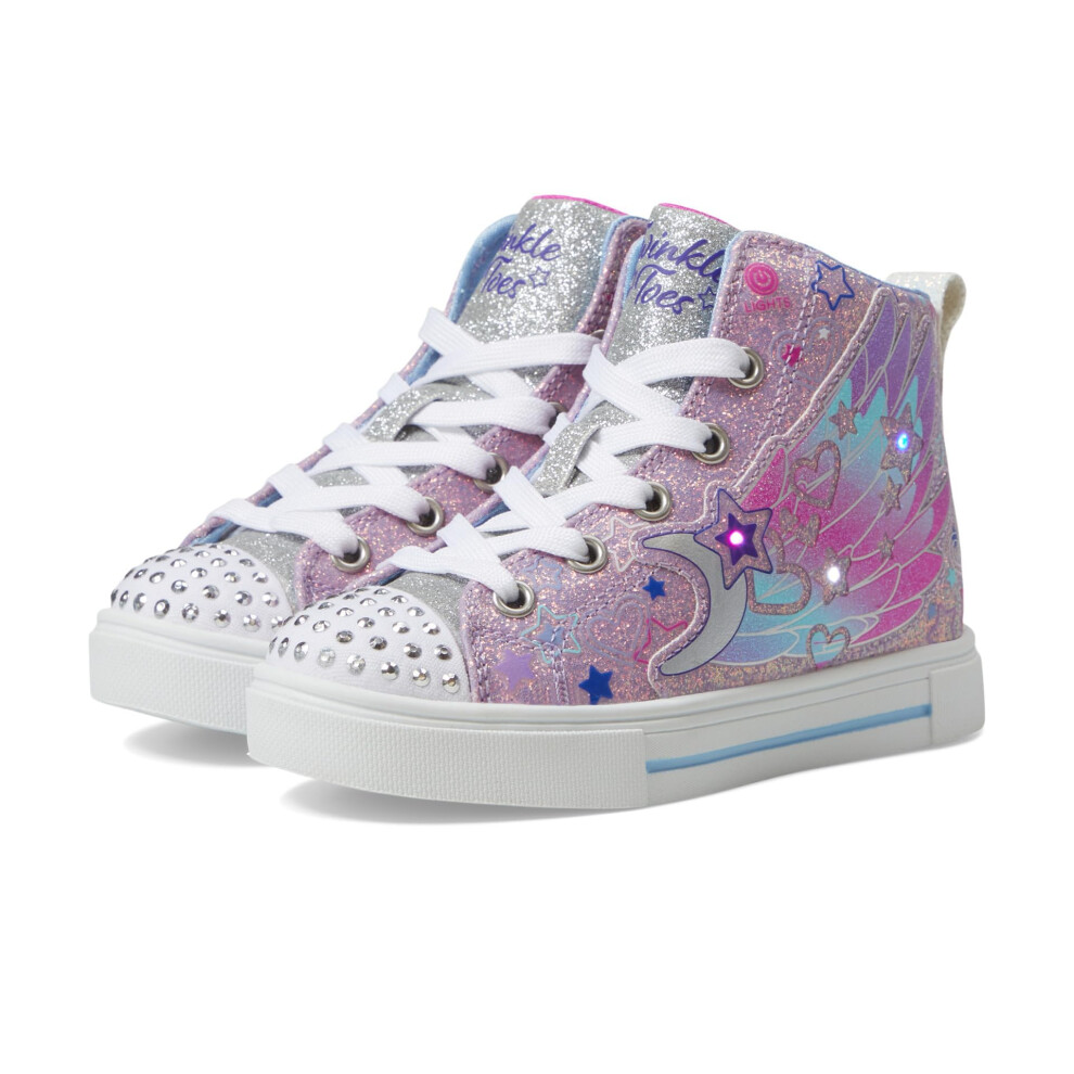 Skechers Kids Girls Twinkle Sparks-Galaxy Glitz Sneaker  Lavender/Mult