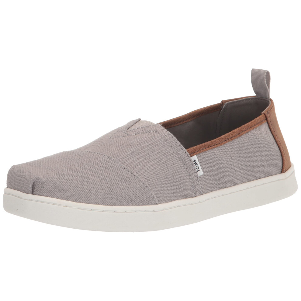 TOMS Kids Alpargata Recycled Cotton Loafer Flat  Drizzle Grey  10 US U