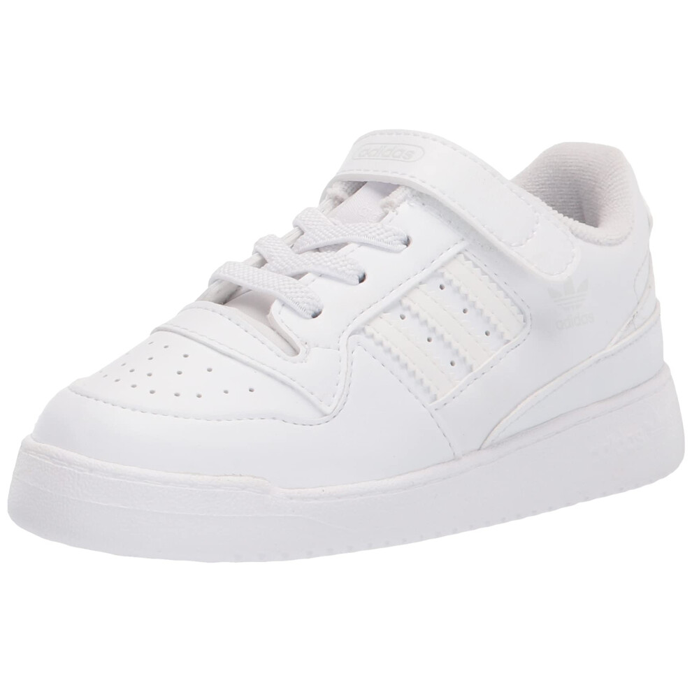 adidas Originals unisex child Forum Low Sneaker  White/White/White  4